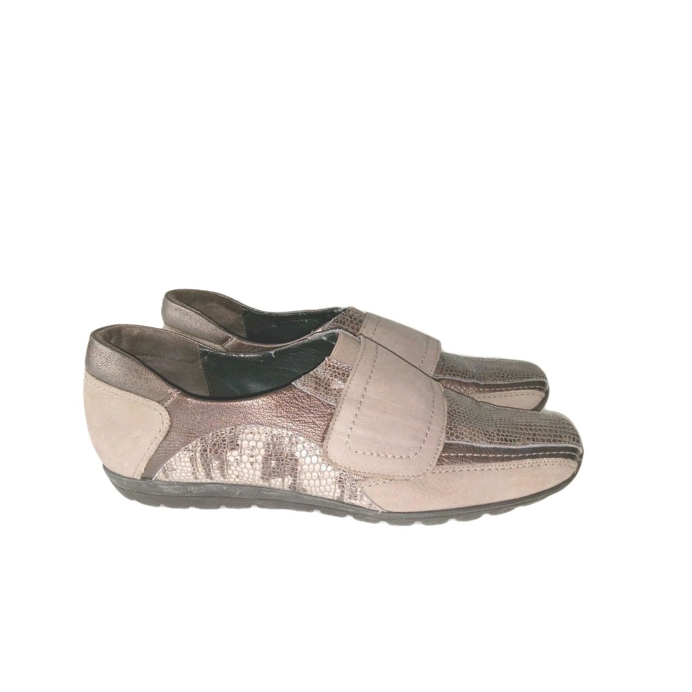 Sesto Meucci Women's Brown Gold Leather Comfort Walking Shoes Size 9.5 M